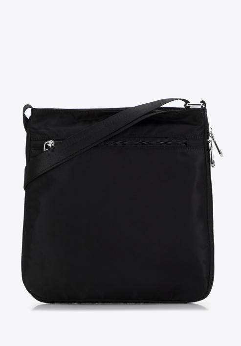 Women's nylon crossbody bag, black-silver, 98-4Y-102-1G, Photo 2