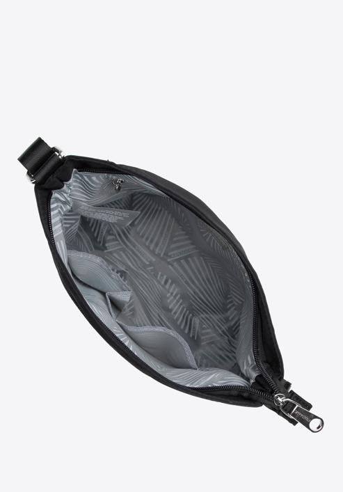 Women's nylon crossbody bag, black-silver, 98-4Y-102-1G, Photo 3
