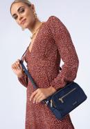 Women's nylon and faux leather crossbody bag, navy blue, 97-4Y-103-Z, Photo 15