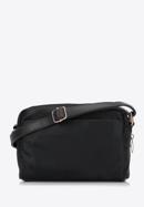 Women's nylon and faux leather crossbody bag, black, 97-4Y-103-1, Photo 2