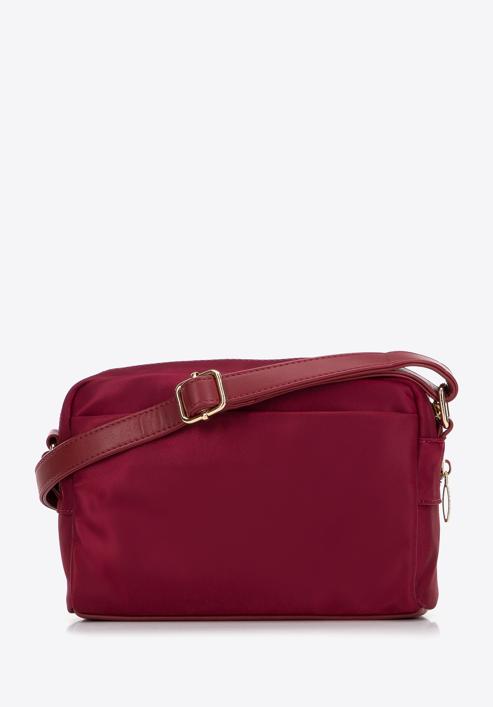 Women's nylon and faux leather crossbody bag, burgundy, 97-4Y-103-1, Photo 2