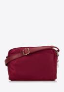Women's nylon and faux leather crossbody bag, burgundy, 97-4Y-103-7, Photo 2