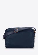 Women's nylon and faux leather crossbody bag, navy blue, 97-4Y-103-Z, Photo 2