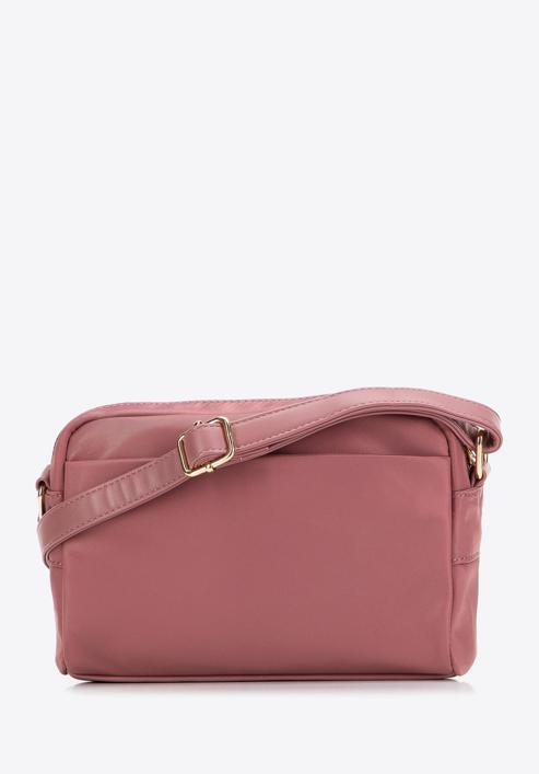 Women's nylon and faux leather crossbody bag, pink, 97-4Y-103-7, Photo 2