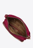 Women's nylon and faux leather crossbody bag, burgundy, 97-4Y-103-7, Photo 3