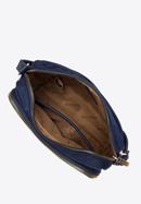 Women's nylon and faux leather crossbody bag, navy blue, 97-4Y-103-7, Photo 3