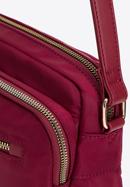 Women's nylon and faux leather crossbody bag, burgundy, 97-4Y-103-1, Photo 4