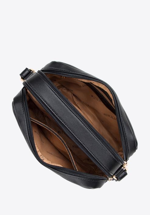 Women's crossbody bag with decorative detail, black, 95-4Y-523-P, Photo 3