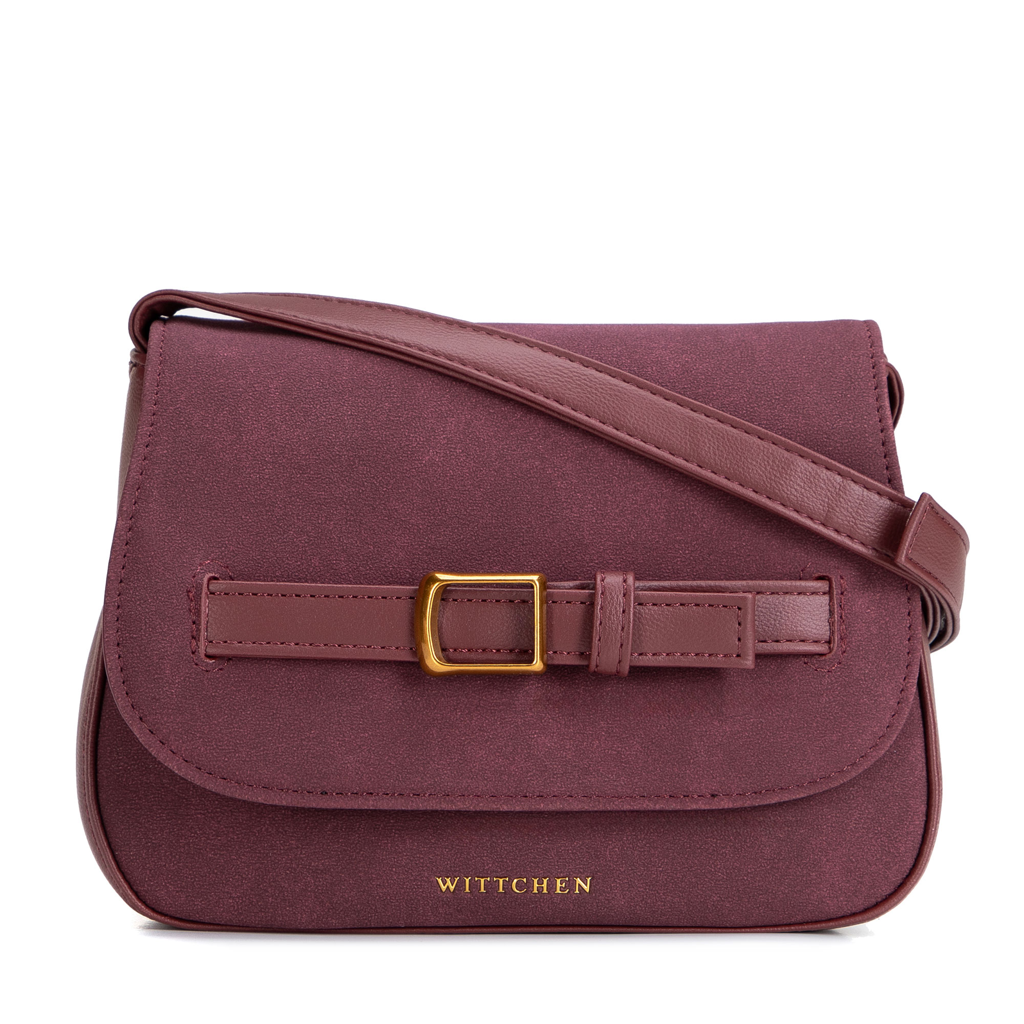 Dámska crossbody kabelka Wittchen z imitácie kože s moderným vzhľadom, Vyberte variant slivková