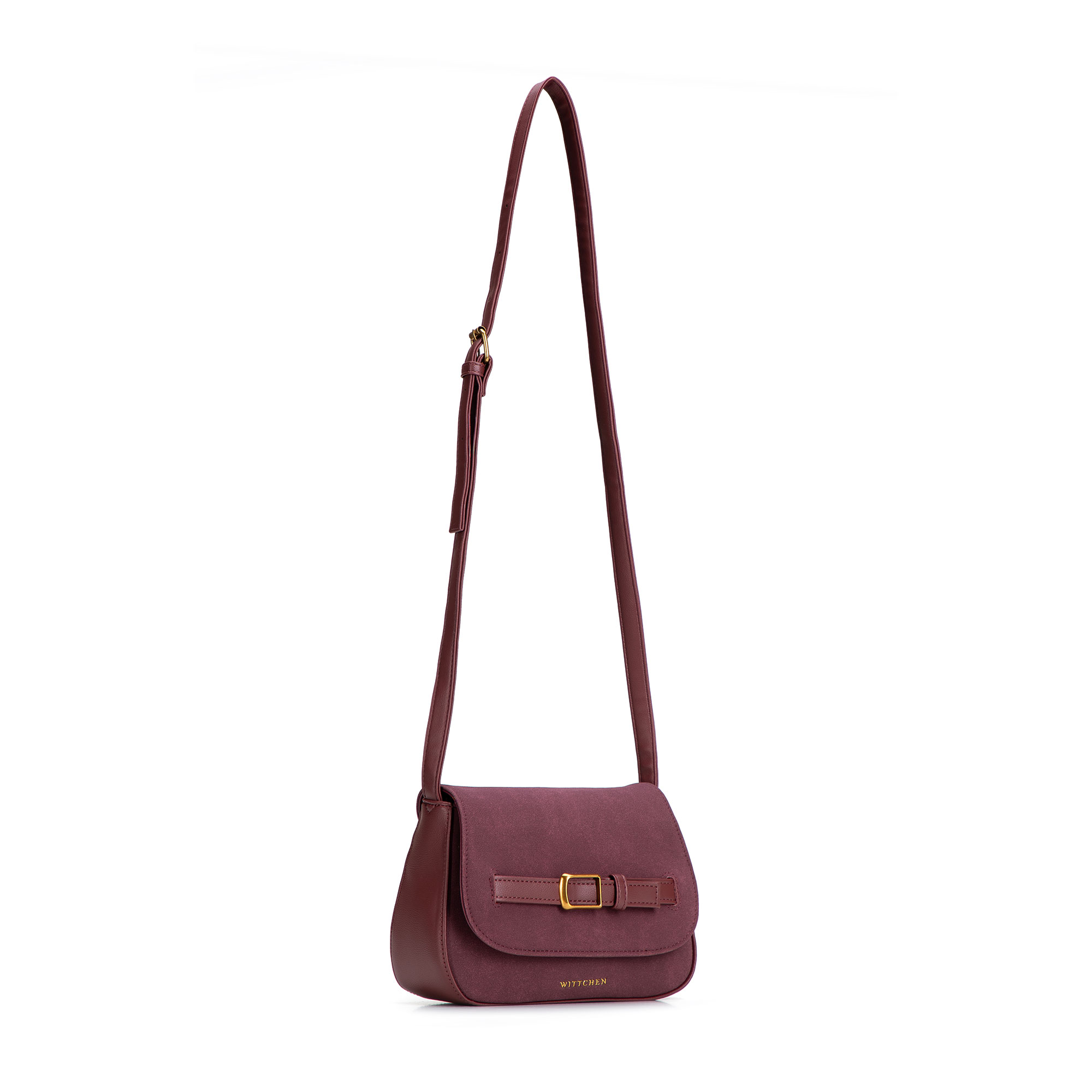 Dámska crossbody kabelka Wittchen z imitácie kože s moderným vzhľadom, Vyberte variant slivková