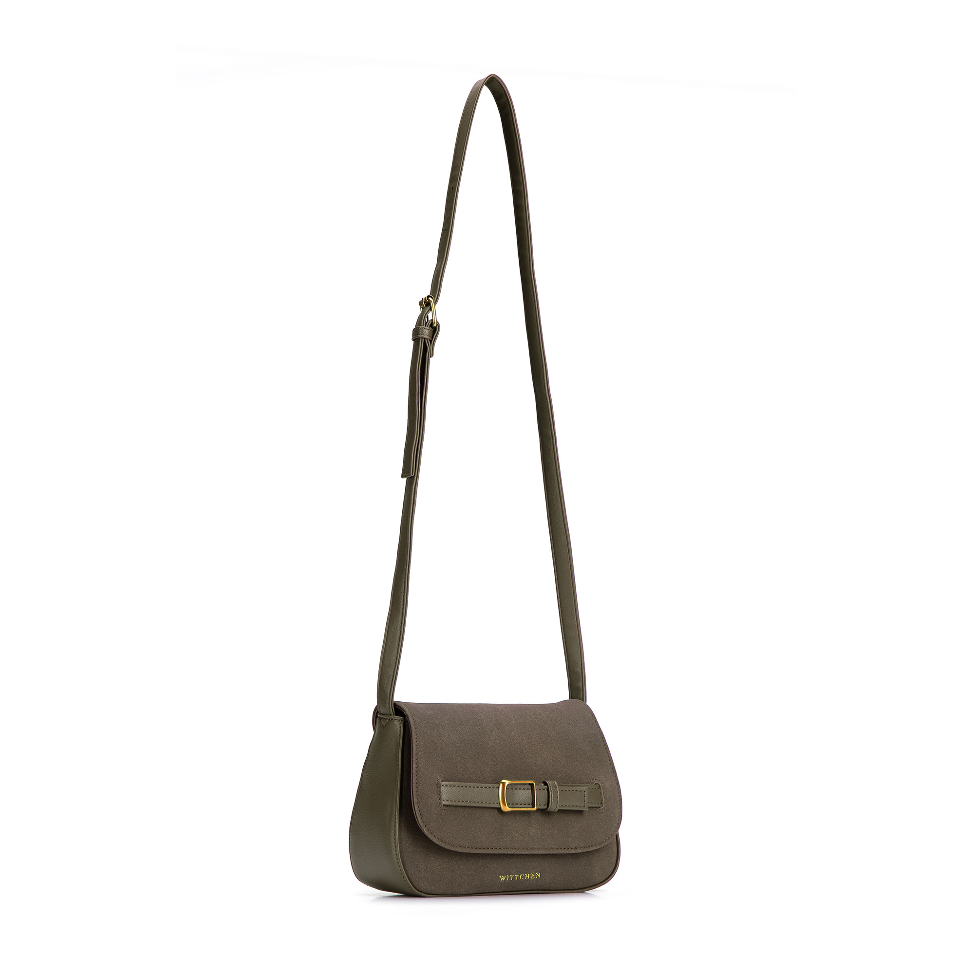 Dámska crossbody kabelka Wittchen z imitácie kože s elegantným vzhľadom, Vyberte variant khaki