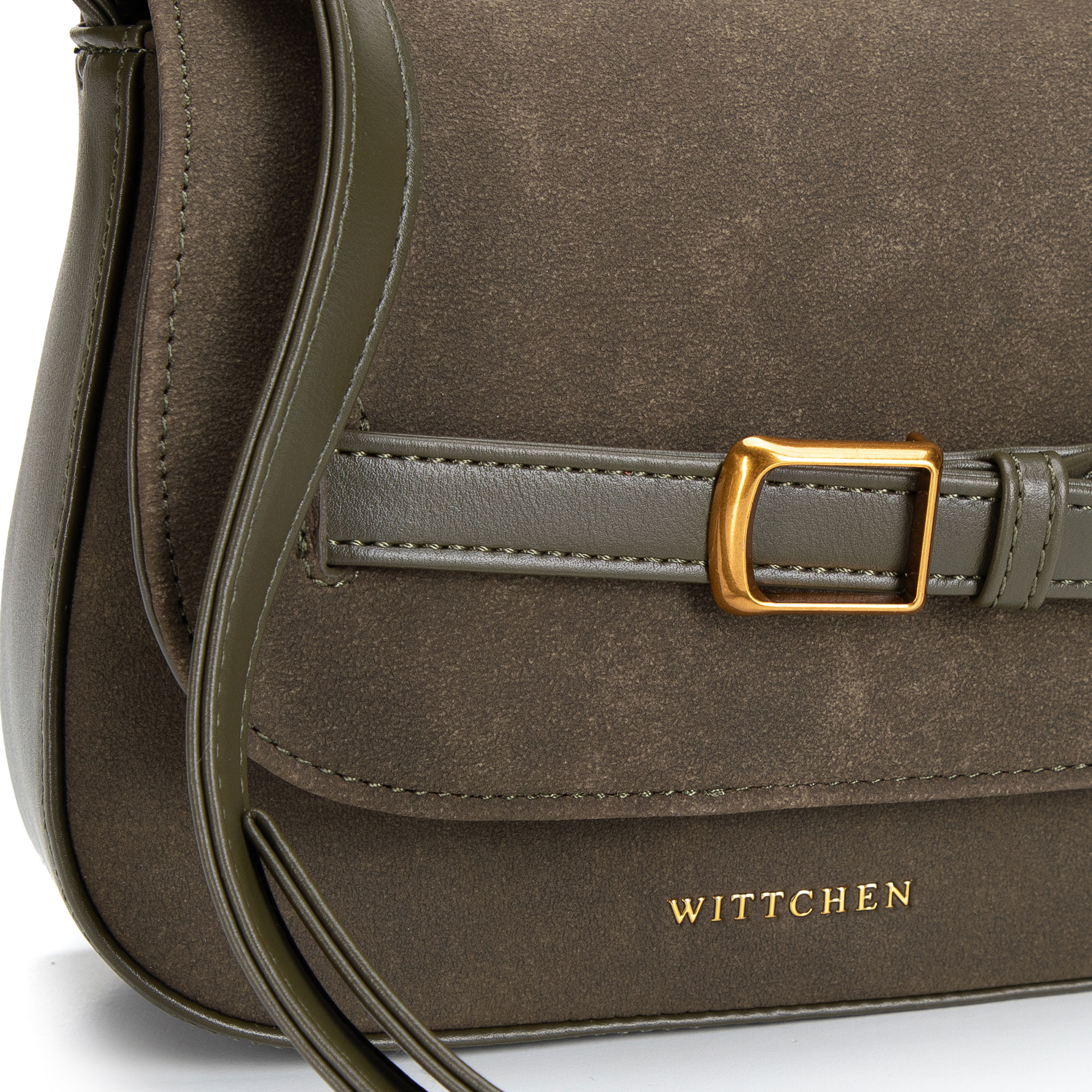 Dámska crossbody kabelka Wittchen z imitácie kože s elegantným vzhľadom, Vyberte variant khaki