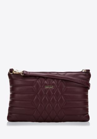 Women's quilted faux leather clutch bag, plum, 97-4Y-628-3, Photo 1