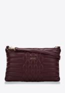 Women's quilted faux leather clutch bag, plum, 97-4Y-628-5, Photo 1
