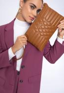 Women's quilted faux leather clutch bag, brown, 97-4Y-628-5, Photo 15