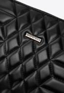 Women's quilted faux leather clutch bag, black, 97-4Y-628-3, Photo 4