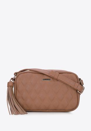 Faux leather quilted crossbody bag, brown, 95-4Y-509-4, Photo 1
