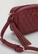 Faux leather quilted crossbody bag, burgundy, 95-4Y-509-3, Photo 4
