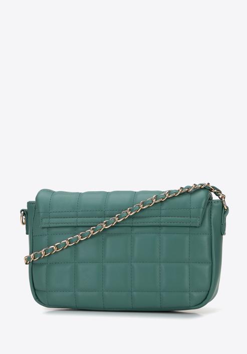 Faux leather studded crossbody bag, green, 96-4Y-227-Z, Photo 2