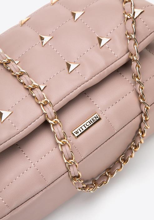 Faux leather studded crossbody bag, muted pink, 96-4Y-227-Z, Photo 4