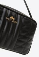 Women's quilted leather crossbody bag, black, 97-4E-630-3, Photo 4