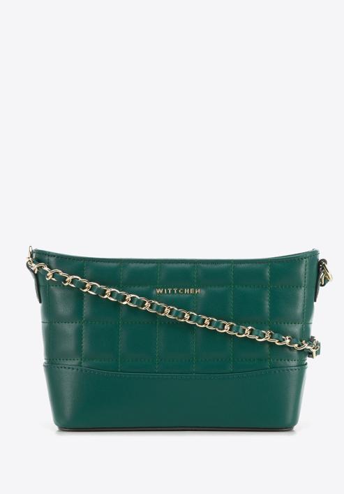 Quilted leather handbag, green, 95-4E-655-1, Photo 1