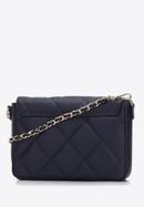 Women's quilted leather chain flap bag, navy blue, 97-4E-031-7, Photo 2