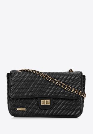 Flap bag with chain shoulder strap, black, 98-4Y-010-1, Photo 1