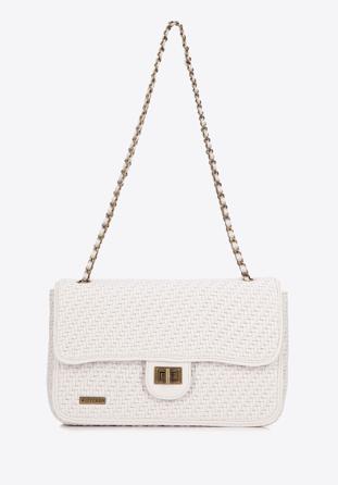 Flap bag with chain shoulder strap, white, 98-4Y-010-0, Photo 1