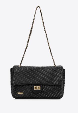 Flap bag with chain shoulder strap, black, 98-4Y-010-1, Photo 1