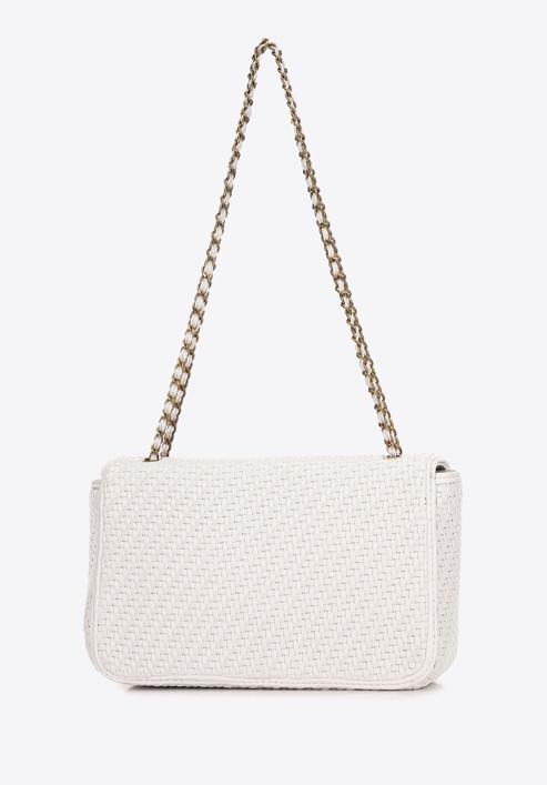 Flap bag with chain shoulder strap, white, 98-4Y-010-Y, Photo 3