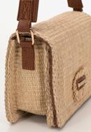 Women's woven effect crossbody bag, beige-brown, 98-4Y-403-91, Photo 4