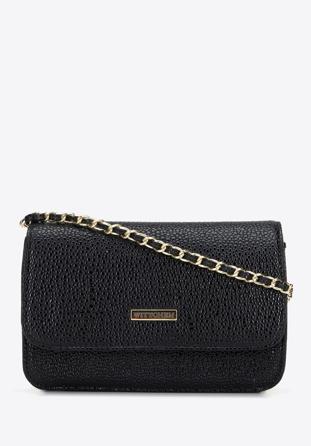 Shimmering faux leather crossbody bag, black, 96-4Y-708-1, Photo 1