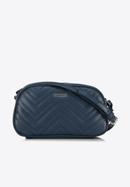 Women's messenger bag with chevron quilting, navy blue, 92-4Y-601-1, Photo 1