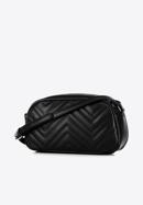 Women's messenger bag with chevron quilting, black, 92-4Y-601-1, Photo 2