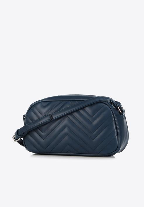 Women's messenger bag with chevron quilting, navy blue, 92-4Y-601-1, Photo 2