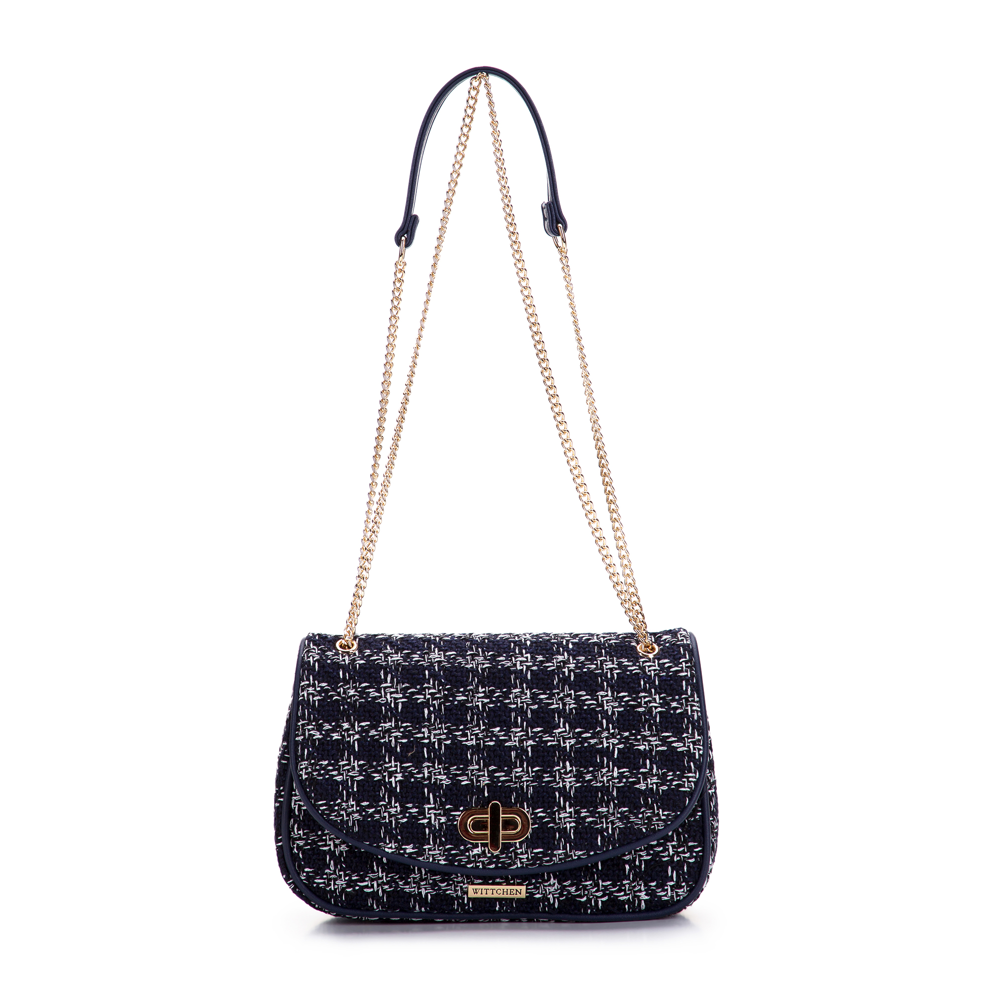 Dámska bouclé crossbody kabelka Wittchen s retiazkou 97-4Y-752-N