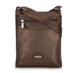 Women's logo fabric messenger bag with a zip pocket, brown, 29-4L-301-5, Photo 1