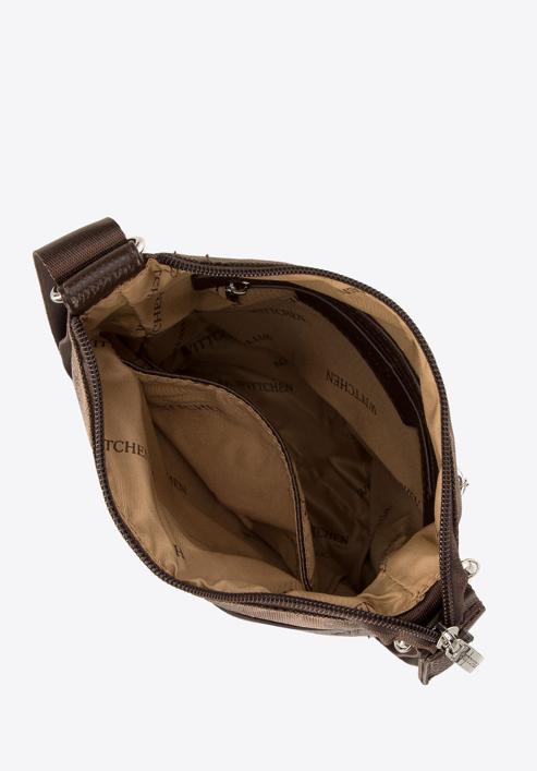 Women's logo fabric messenger bag with a zip pocket I WITTCHEN