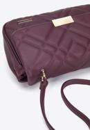 Faux leather quilted flap bag, plum, 95-4Y-400-1, Photo 4