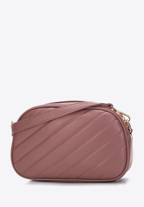 Women's quilted faux leather crossbody bag, muted pink, 97-4Y-758-1, Photo 2