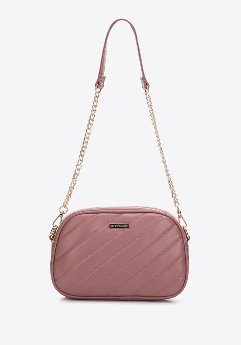 Women's quilted faux leather crossbody bag, muted pink, 97-4Y-758-1, Photo 3