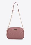 Women's quilted faux leather crossbody bag, muted pink, 97-4Y-758-P, Photo 3