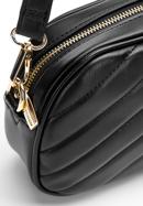 Women's quilted faux leather crossbody bag, black, 97-4Y-758-1, Photo 5