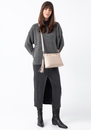 Women's crossbody bag with detachable pouch - pro eco line, light beige, 97-4Y-233-9, Photo 1