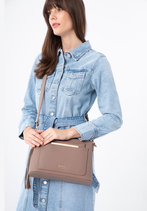 Women's crossbody bag with detachable pouch - pro eco line, beige, 97-4Y-233-4, Photo 16