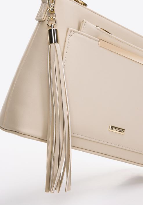 Women's crossbody bag with detachable pouch - pro eco line, light beige, 97-4Y-233-F, Photo 6