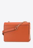 Croc effect leather flap bag, orange, 95-4E-660-7, Photo 2