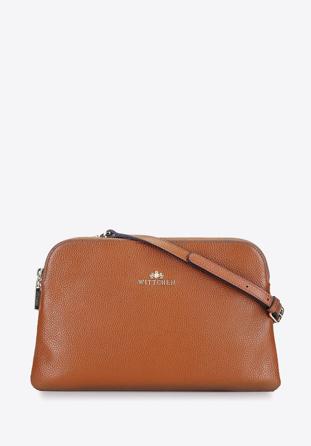 Women's leather cross body bag, cognac, 29-4E-004-5L, Photo 1