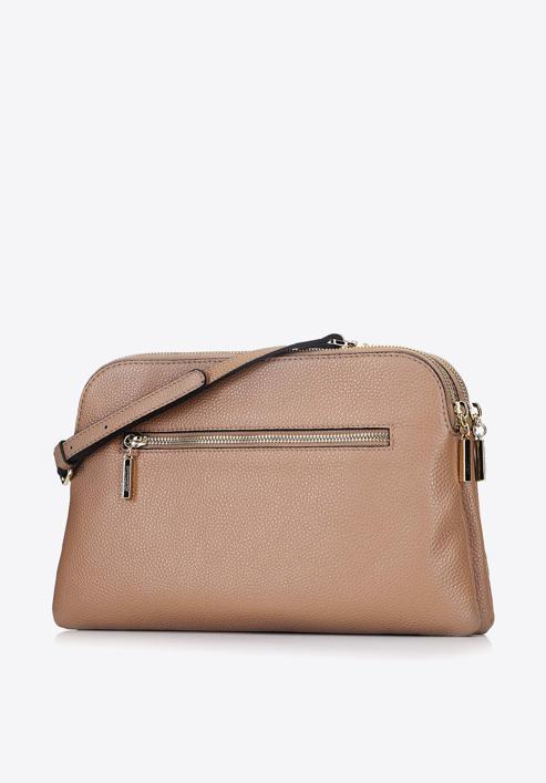 Women's leather cross body bag, beige, 29-4E-004-5, Photo 3